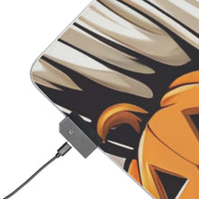 DistinctInk LED Gaming Mouse Pad with Ghostly Skeleton and Pumpkins Design for Halloween