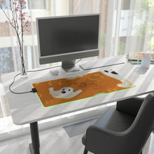 DistinctInk LED Gaming Mouse Pad with Ghost Skeleton Pumpkin Pattern Design for Halloween