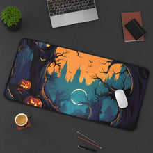 DistinctInk Desk Mat with Haunted Evening Nightmare Design for Halloween