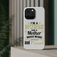 DistinctInk ToughCase for Apple iPhone, Compatible with MagSafe Charging - Nurse and a Mother - Busy and Proud
