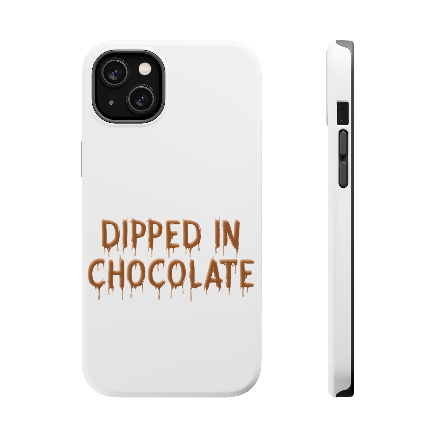 DistinctInk ToughCase for Apple iPhone, Compatible with MagSafe Charging - Dipped in Chocolate