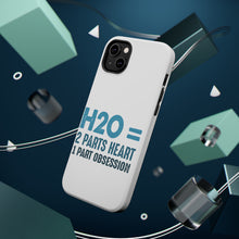 DistinctInk ToughCase for Apple iPhone, Compatible with MagSafe Charging - H20 = 2 Parts Heart 1 Part Obsession