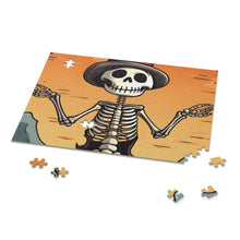 DistinctInk Jigsaw Puzzle with Skelefun Halloween Design for Halloween