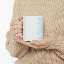 DistinctInk Glossy White Coffee / Tea Mug - I Go Deep & Wet Wearing My Rubber Scuba Diving