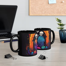 DistinctInk Black Coffee Mug - The Paths We Choose for Halloween LGBTQ+ Pride