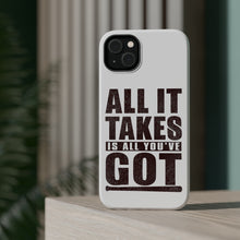 DistinctInk ToughCase for Apple iPhone, Compatible with MagSafe Charging - All It Takes Is All You've Got Baseball