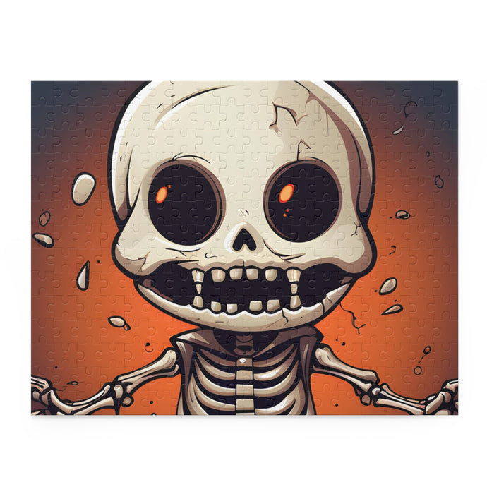 DistinctInk Jigsaw Puzzle with Skelly's Halloween Bash Design for Halloween