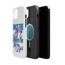 DistinctInk ToughCase for Apple iPhone, Compatible with MagSafe Charging - Once The Horse Girl Always The Horse Girl