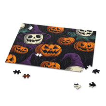 DistinctInk Jigsaw Puzzle with "Halloween Haunts and Pumpkin Pals" Design for Halloween