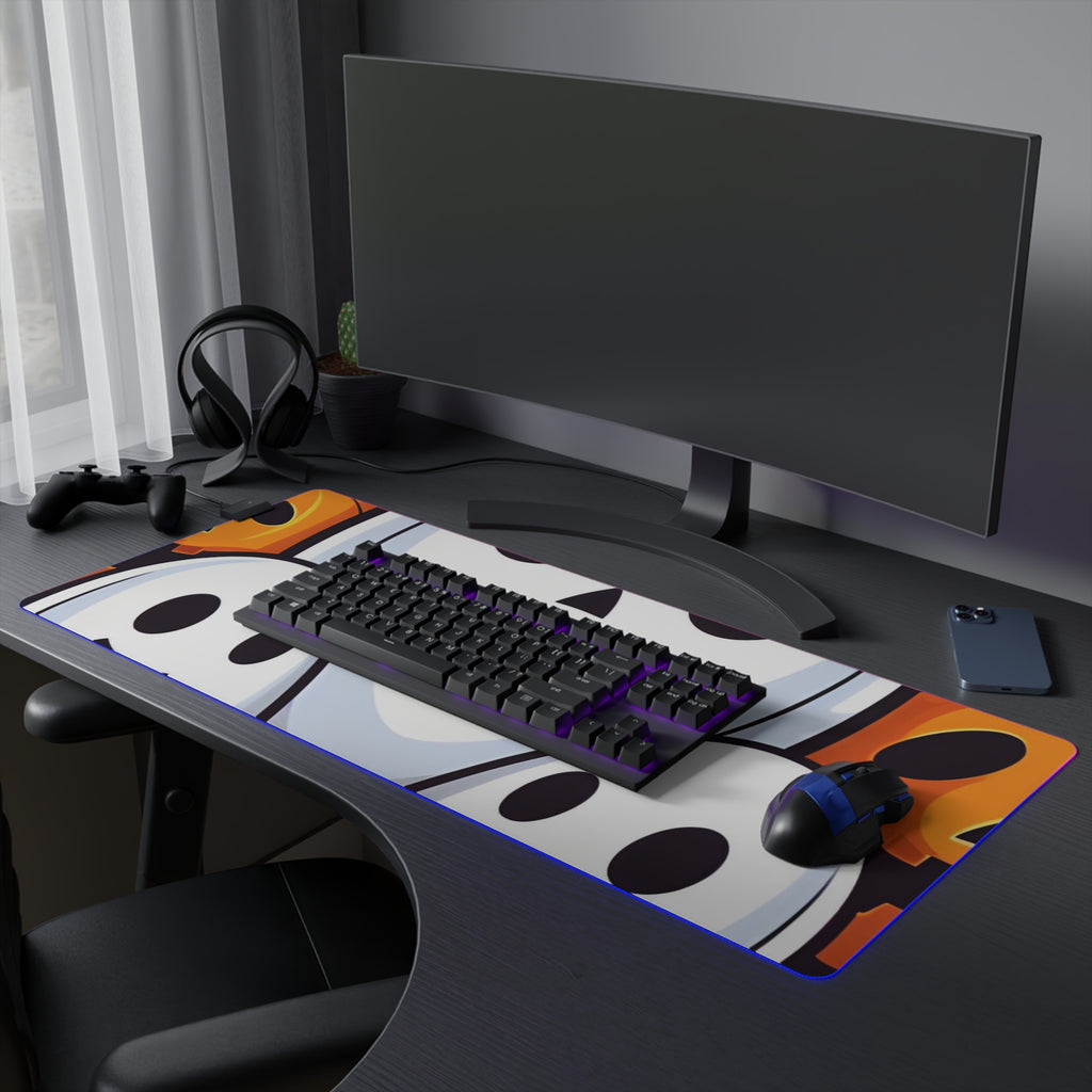 LED Gaming Mouse Pad with Skele-Pumpkin Ghost Pattern Design for Halloween, view 27