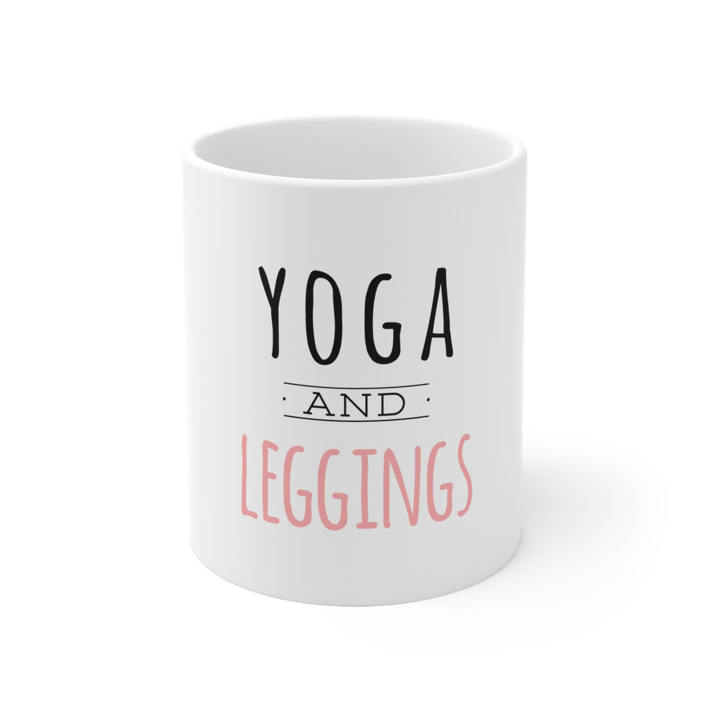 DistinctInk Glossy White Coffee / Tea Mug - Yoga and Leggings