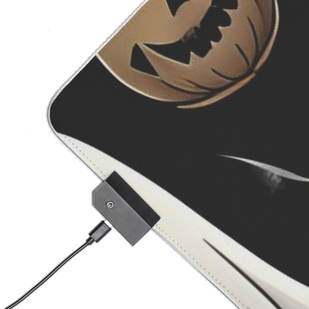 LED Gaming Mouse Pad with Ghostly Skeleton and Pumpkin Design for Halloween, view 18