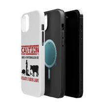 DistinctInk ToughCase for Apple iPhone, Compatible with MagSafe Charging - Area Controlled By Crazy Farm Lady