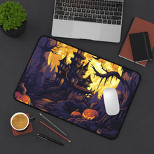 DistinctInk Desk Mat with Ghostly Ghouls in the Graveyard Design for Halloween