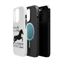 DistinctInk ToughCase for Apple iPhone, Compatible with MagSafe Charging - Horses Fly Without Wings