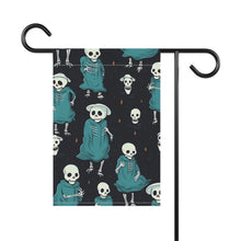 DistinctInk Garden & House Banner / Flag with Haunted Skeleton Crew Design for Halloween