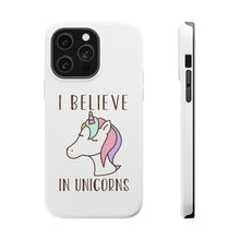 DistinctInk ToughCase for Apple iPhone, Compatible with MagSafe Charging - I Believe in Unicorns
