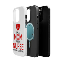 DistinctInk ToughCase for Apple iPhone, Compatible with MagSafe Charging - Mom and a Nurse Nothing Scares Me