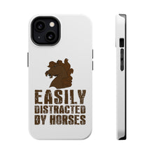 DistinctInk ToughCase for Apple iPhone, Compatible with MagSafe Charging - Easily Distracted By Horses