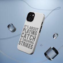 DistinctInk ToughCase for Apple iPhone, Compatible with MagSafe Charging - It's About Playing Catch & Throwing Strikes