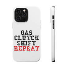 DistinctInk ToughCase for Apple iPhone, Compatible with MagSafe Charging - Gas Clutch Shift Repeat