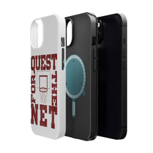 DistinctInk ToughCase for Apple iPhone, Compatible with MagSafe Charging - Quest For The Net Basketball