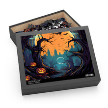 DistinctInk Jigsaw Puzzle with Haunted Evening Nightmare Design for Halloween