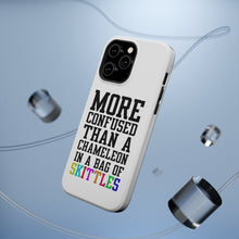 DistinctInk ToughCase for Apple iPhone, Compatible with MagSafe Charging - More Confused than Chameleon in Skittles