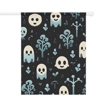 DistinctInk Garden & House Banner / Flag with Ghastly Skeletal Shadows Design for Halloween