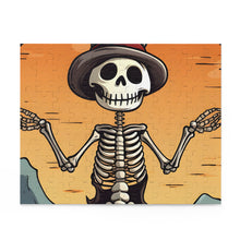 DistinctInk Jigsaw Puzzle with Skelefun Halloween Design for Halloween