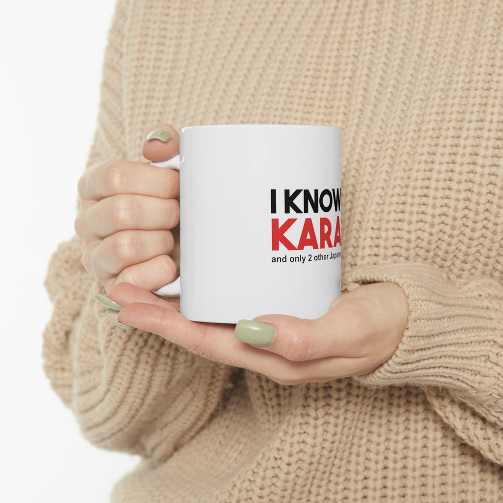 Glossy White Coffee / Tea Mug - I Know Karate and Only 2 Other Japanese Words, view 10