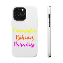 DistinctInk ToughCase for Apple iPhone, Compatible with MagSafe Charging - Pineapples Bikinis Paradise
