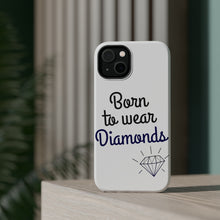 DistinctInk ToughCase for Apple iPhone, Compatible with MagSafe Charging - Born to Wear Diamonds
