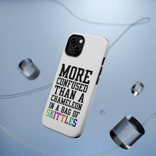 DistinctInk ToughCase for Apple iPhone, Compatible with MagSafe Charging - More Confused than Chameleon in Skittles