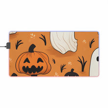 DistinctInk LED Gaming Mouse Pad with Ghost Skeleton Pumpkin Cartoons Design for Halloween