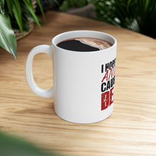 DistinctInk Glossy White Coffee / Tea Mug - I Hope You Like Animals Cause I'm A Beast