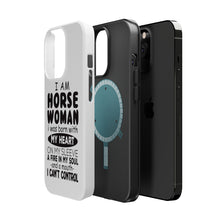 DistinctInk ToughCase for Apple iPhone, Compatible with MagSafe Charging - I Am A Horse Woman - Can't Control