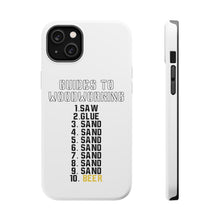 DistinctInk ToughCase for Apple iPhone, Compatible with MagSafe Charging - Guides to Woodworking Saw Glue Sand Beer