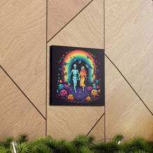 DistinctInk Canvas Wall Art with The Enduring Beauty of Writing for Halloween LGBTQ+ Pride