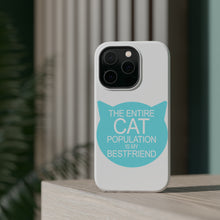 DistinctInk ToughCase for Apple iPhone, Compatible with MagSafe Charging - Cat Population is My Best Friend