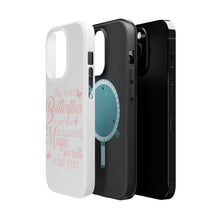 DistinctInk ToughCase for Apple iPhone, Compatible with MagSafe Charging - Butterflies in Her Hari, Magic Secret Eyes