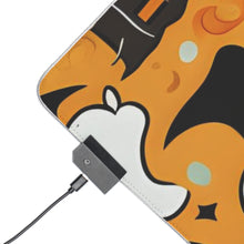 DistinctInk LED Gaming Mouse Pad with Flying Pumpkin Bats Design for Halloween