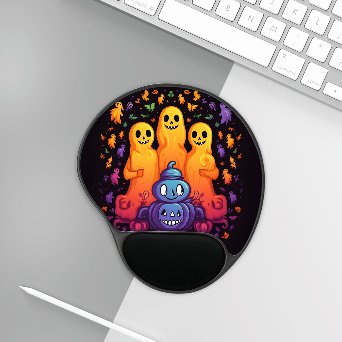 Mouse Pad with Wrist Rest with Finding Your Purpose in Life Design for Halloween LGBTQ+ Pride, view 3