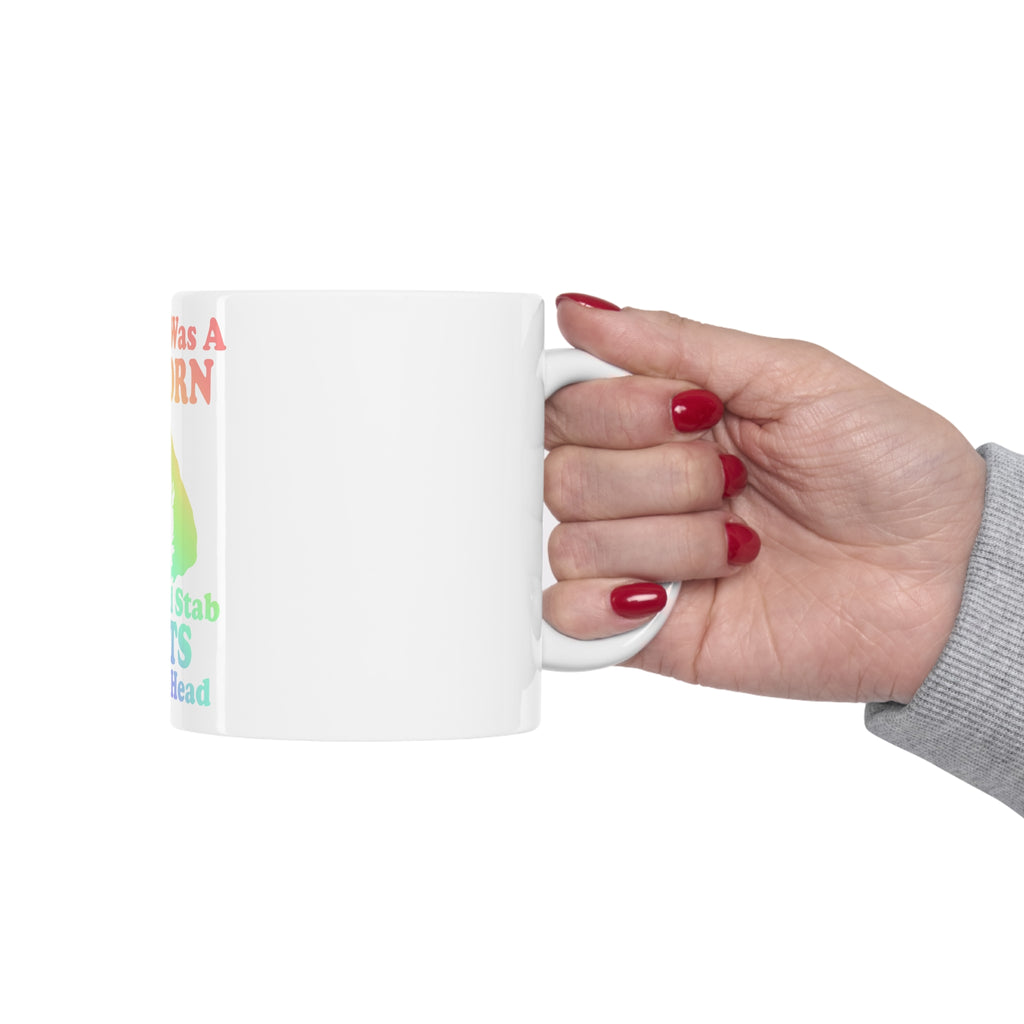 Glossy White Coffee / Tea Mug - I Wish I Was a Unicorn So I Could Stab Idiots, view 12