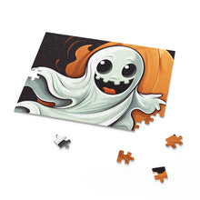 DistinctInk Jigsaw Puzzle with Silly Specter Sprites Design for Halloween