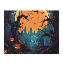 DistinctInk Jigsaw Puzzle with Haunted Evening Nightmare Design for Halloween