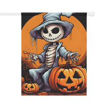 DistinctInk Garden & House Banner / Flag with Haunted Jack-O'-Skeleton Design for Halloween