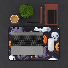 DistinctInk Desk Mat with Spooky Bat-o-lanterns Design for Halloween
