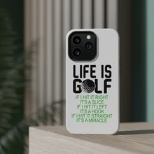 DistinctInk ToughCase for Apple iPhone, Compatible with MagSafe Charging - Life is Golf Slice Hook Straight Miracle