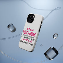 DistinctInk ToughCase for Apple iPhone, Compatible with MagSafe Charging - Female Mechanic Get It Right the First Time
